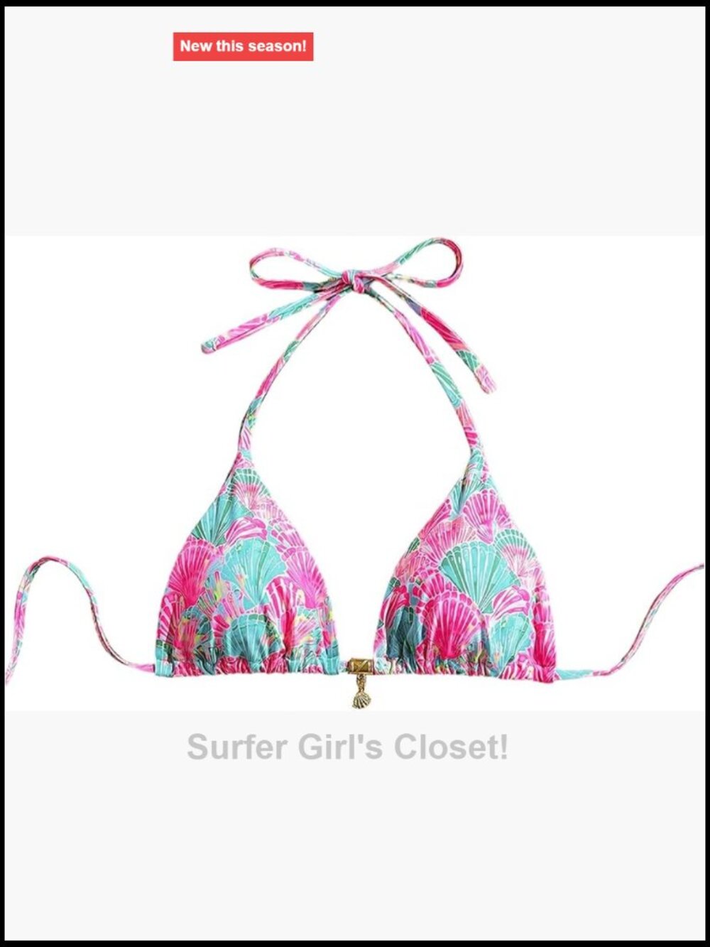 Padded Triangle Halter Bikini Top Swimsuit